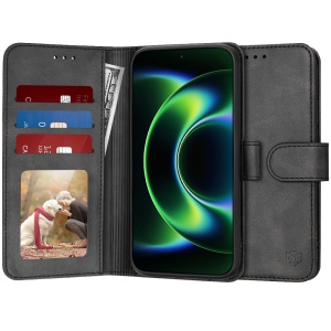 Husa pentru Xiaomi 17 Ultra, SKYDDAR INNOVATION, Diary Book, tip carte cu Portofel Interior, Antisoc, set cu sticker, Negru
