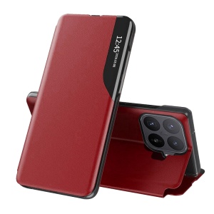 Husa pentru Xiaomi 17T Pro, tip carte, eFold, afisare smart, set cu sticker, Rosu