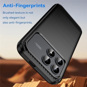 Husa pentru Xiaomi Poco F8 Pro din Silicon Slim, cu textura Fibra Carbon, Skyddar Carbon Silicone, set cu sticker, Negru - Img 5