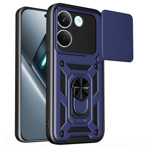 Husa pentru Xiaomi Poco X8 Pro, protectie camere, Inel magnetic, set cu sticker, CamShield, Albastru