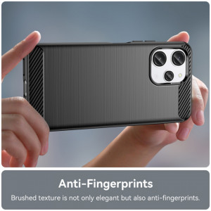 Husa pentru Xiaomi Redmi 12 din silicon, Slim, cu textura Fibra Carbon - Negru - Img 5