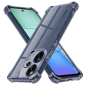 Husa pentru Xiaomi Redmi 13 / Poco M6 4G, SKYDDAR INNOVATION, Shockproof Clear Silicone, Silicon Slim, set cu sticker, Fumuriu