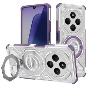 Husa pentru Xiaomi Redmi 14C / Poco C75, Antisoc, SKYDDAR INOVATION, Carbon Shield PRO, Magsafe, set cu sticker, Mov