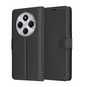 Husa pentru Xiaomi Redmi 14C / Poco C75, SKYDDAR INNOVATION, Leather Folio tip Carte, cu Portofel Interior, Finisaje Premium, set cu sticker, Negru
