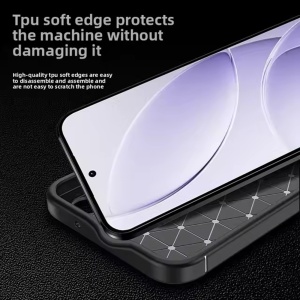 Husa pentru Xiaomi Redmi 15 5G / Redmi 15 4G, SKYDDAR INNOVATION, CarbonFiber, Antisoc, set cu sticker, Negru - Img 3