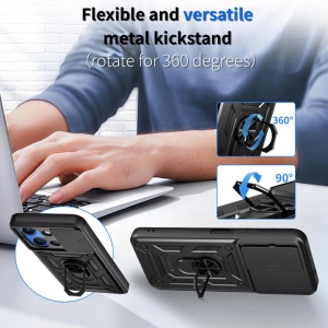 Husa pentru Xiaomi Redmi 15C 4G / Redmi 15C 5G, SKYDDAR INNOVATION, CamShield, Inel magnetic, set cu sticker, Negru - Img 5