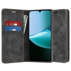 Husa pentru Xiaomi Redmi 15C 4G, SKYDDAR INNOVATION, Confy Cover tip Carte din piele Eco Premium, cu Portofel Interior, set cu sticker, Negru