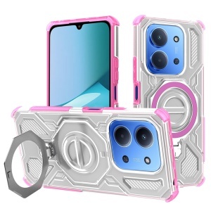 Husa pentru Xiaomi Redmi 15C 5G, Antisoc, SKYDDAR INOVATION, Carbon Shield PRO, Magsafe, set cu sticker, Roz