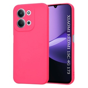 Husa pentru Xiaomi Redmi 15C 5G, SKYDDAR INNOVATION, din Silicon Catifelat, SoftElegance, set cu sticker, Fucsia