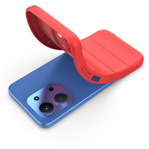 Husa pentru Xiaomi Redmi 15C 5G, SKYDDAR INNOVATION, Magic Shield, din Silicon Mat, set cu sticker, Rosu - Img 4