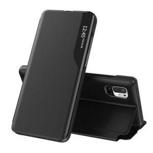 Husa pentru Xiaomi Redmi Note 10 5G / Poco M3 Pro 5G, tip carte, set cu sticker, eFold, Negru