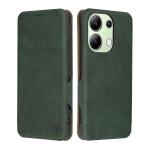 Husa pentru Xiaomi Redmi Note 13 4G, SKYDDAR INNOVATION, Safe Wallet tip carte din Piele Ecologica, Suport Carduri, Inchidere Magnetica, Verde, set cu sticker