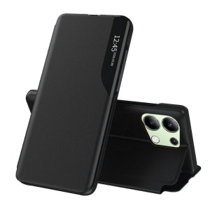 Husa pentru Xiaomi Redmi Note 13 4G, tip carte, set cu sticker, eFold, Negru