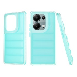 Husa pentru Xiaomi Redmi Note 13 Pro 4G / Poco M6 Pro 4G, anti soc, margini ridicate, design modern, set cu sticker, wave shield, Turcoaz