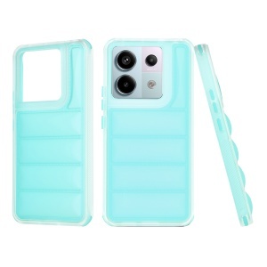 Husa pentru Xiaomi Redmi Note 13 Pro 5G / Poco X6, anti soc, margini ridicate, design modern, set cu sticker, wave shield, Turcoaz