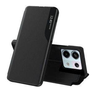 Husa pentru Xiaomi Redmi Note 13 Pro 5G / Poco X6, tip carte, set cu sticker, eFold, Negru