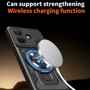 Husa pentru Xiaomi Redmi Note 14 5G, SKYDDAR INNOVATION, RuggedCam, Inel magnetic antisoc, set cu sticker, Albastru - Img 2
