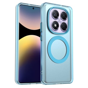 Husa pentru Xiaomi Redmi Note 14 Pro 4G, MagSafe, Antisoc, set cu sticker, CandyCase, Albastru