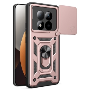 Husa pentru Xiaomi Redmi Note 15 Pro+ 5G / Poco M8 Pro 5G, SKYDDAR INNOVATION, CamShield, Inel magnetic, set cu sticker, Roz