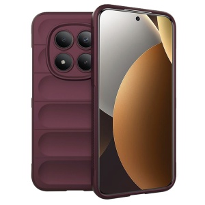 Husa pentru Xiaomi Redmi Note 15 Pro+ 5G / Poco M8 Pro 5G, SKYDDAR INNOVATION, Magic Shield, din Silicon Mat, set cu sticker, Bordo