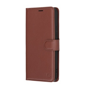 Husa pentru Xiaomi Redmi Note 15 Pro+ 5G / Poco M8 Pro 5G, SKYDDAR INNOVATION, Leather Folio tip Carte, cu Portofel Interior, Finisaje Premium, set cu sticker, Maro - Img 7