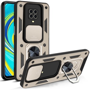 Husa pentru Xiaomi Redmi Note 9 Pro / Redmi Note 9S / Redmi Note 9 Pro Max, SKYDDAR INNOVATION, CamShield, Inel magnetic, set cu sticker, Auriu - Img 1