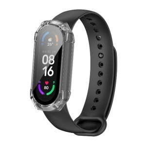Husa protectie Smartwatch Xiaomi Mi Band 4 / 5 / 5 NFC / 6 / 6 NFC, SKYDDAR INNOVATION, Defense360 Pro + Screen Protector, AntiSoc, set cu sticker, Transparenta