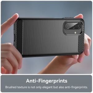 Husa Samsung Galaxy A17 5G din Silicon Slim, cu textura Fibra Carbon, set cu sticker, Carbon Silicone, Negru - Img 6