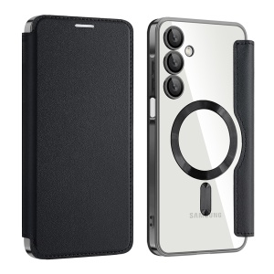 Husa Samsung Galaxy A17 5G tip carte SmartMag Book, Magsafe, RFiD, Suport Carduri, set cu sticker, Negru - Img 2