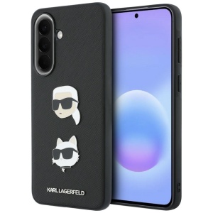 Husa Samsung Galaxy A57 5G - Karl Lagerfeld Hardcase K&C Heads Pins and Logo (KLHCSA57PSFDHPOK) - Black
