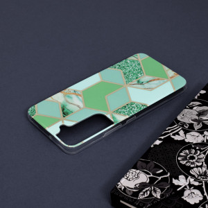 Husa Samsung Galaxy S22 Marble Series, Techsuit - Green Hex - Img 5