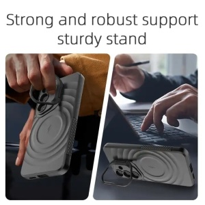 Husa Samsung Galaxy S25 Ultra, SKYDDAR, Pulse Case Magsafe din Silicon, Negru - Img 4