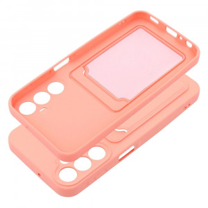 Husa Samsung Glaxy A25 5G din silicon Suport Card, set cu sticker, Cards Case, Roz - Img 2