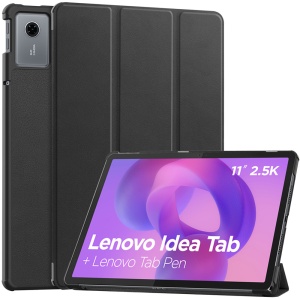 Husa tableta pentru Lenovo Idea Tab 11, SKYDDAR INNOVATION, cu suport Multi-Unghi si functie Sleep/Wake, FoldPro, Negru, set cu sticker