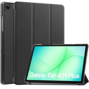 Husa tableta pentru Samsung Galaxy Tab A11 Plus / A9 Plus, SKYDDAR INNOVATION, cu suport Multi-Unghi si functie Sleep/Wake, FoldPro, Negru, set cu sticker