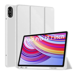 Husa tableta pentru Xiaomi Redmi Pad Pro / Redmi Pad Pro 5G / Poco Pad), suport Pencil, functie Sleep/Wake, Flex Trifold, set cu sticker, Gri