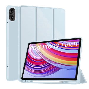 Husa tableta pentru Xiaomi Redmi Pad Pro / Redmi Pad Pro 5G / Poco Pad), suport Pencil, functie Sleep/Wake, Flex Trifold, set cu sticker, Bleu
