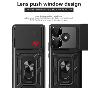 Husa Xiaomi Poco F6 cu inel magnetic si protectie camera Skyddar CamShield - Negru - Img 7