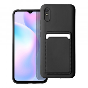 Husa Xiaomi Redmi Note 11 / 11s din silicon Suport Card, set cu sticker, Cards Case, Negru