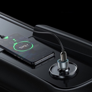 Incarcator auto, USB si Type-C, 30W, Fast Charging, Yesido, Negru - Img 3