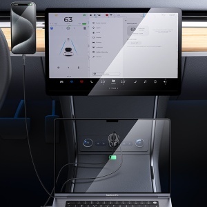 Incarcator auto, USB si Type-C, PD 100W, Aliaj aluminiu, Yesido, Negru - Img 2