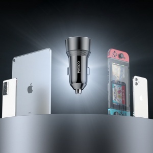 Incarcator auto, USB si Type-C, PD 30W, 50W, Yesido, Negru - Img 6