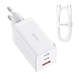 Incarcator EU 3in1, 65W, Cablu Type-C - Baseus GaN5 Pro (CCGP120202) - White