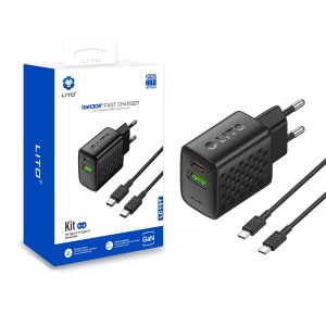 Incarcator pentru Priza, USB-C, USB-A, 30W, Cablu USB-C Inclus - Lito (LC19T) - Black