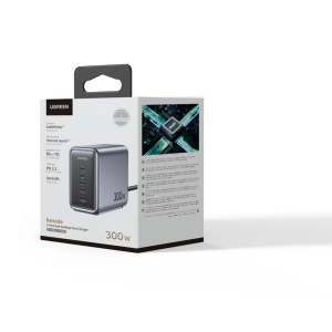 Incarcator pentru Priza USB, Type-C, GaN, 300W, Cablu 2m, Ugreen CD333, Gri - Img 7