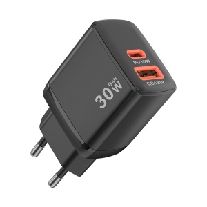 Incarcator Priza 30W, USB + Type-C, Fast Charging PD/QC, SKYDDAR INNOVATION, CH1, set cu sticker, Negru - Img 2