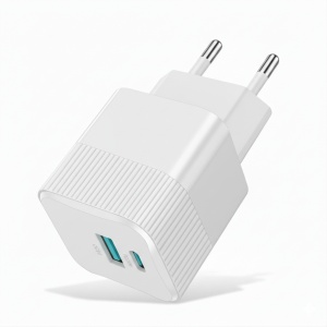 Incarcator Priza Fast Charge 25W, 1xType-C, 1xUSB, SKYDDAR INNOVATION CHPD216, set cu sticker, Alb