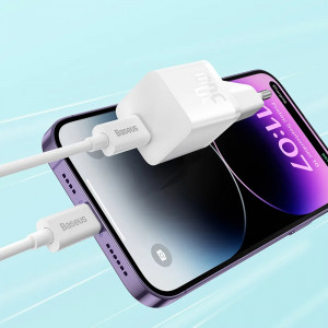 Incarcator Type-C, Fast Charging, GaN, 30W - Baseus (CCGN070603) - Blue - Img 2
