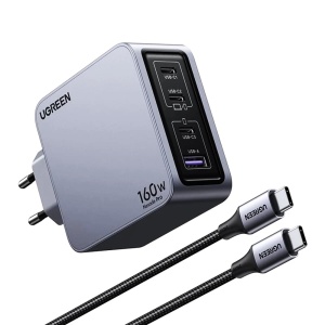 Incarcator USB, Type-C, GaN, 160W, 3A, Cablu Inclus, 1.5m, Ugreen Nexode Pro X763 - Gri