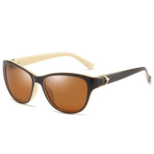 Ochelari de soare dama, protectie UV, rama wayfare, Filtru UV, polarizati (a572), set cu sticker, Alb;maro